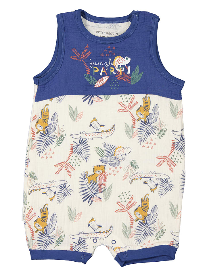 Petit Beguin Rampers w kolorze niebiesko-beżowym rozmiar: 92