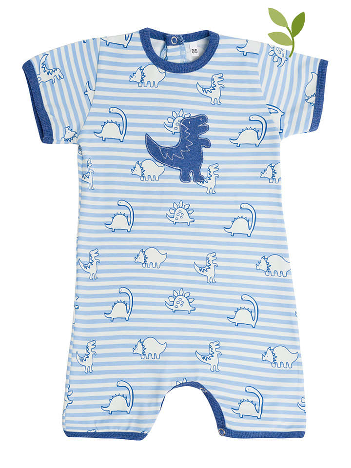 Rampers "Dino" w kolorze niebiesko-białym ze wzorem