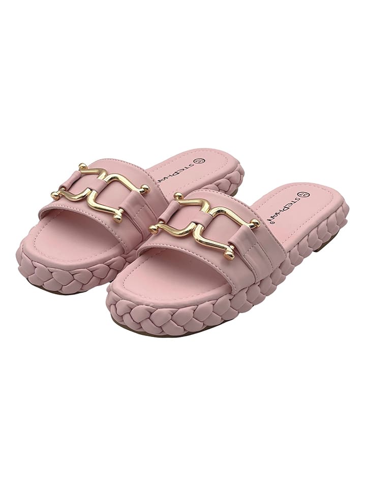 STEPHAN Klapki w kolorze jasnoróżowym rozmiar: 38