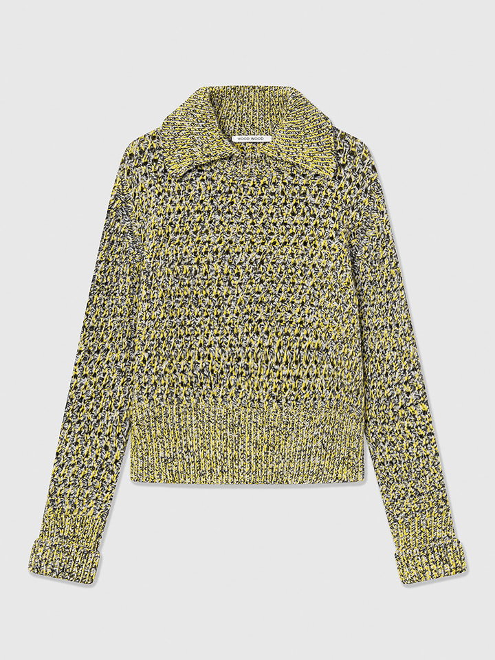 WOOD WOOD Sweter "Terrie" w kolorze żółto-szarym rozmiar: S