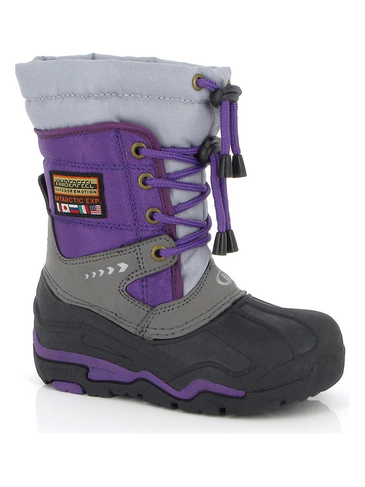 Kozaki zimowe "Cluzas" w kolorze szaro-fioletowym