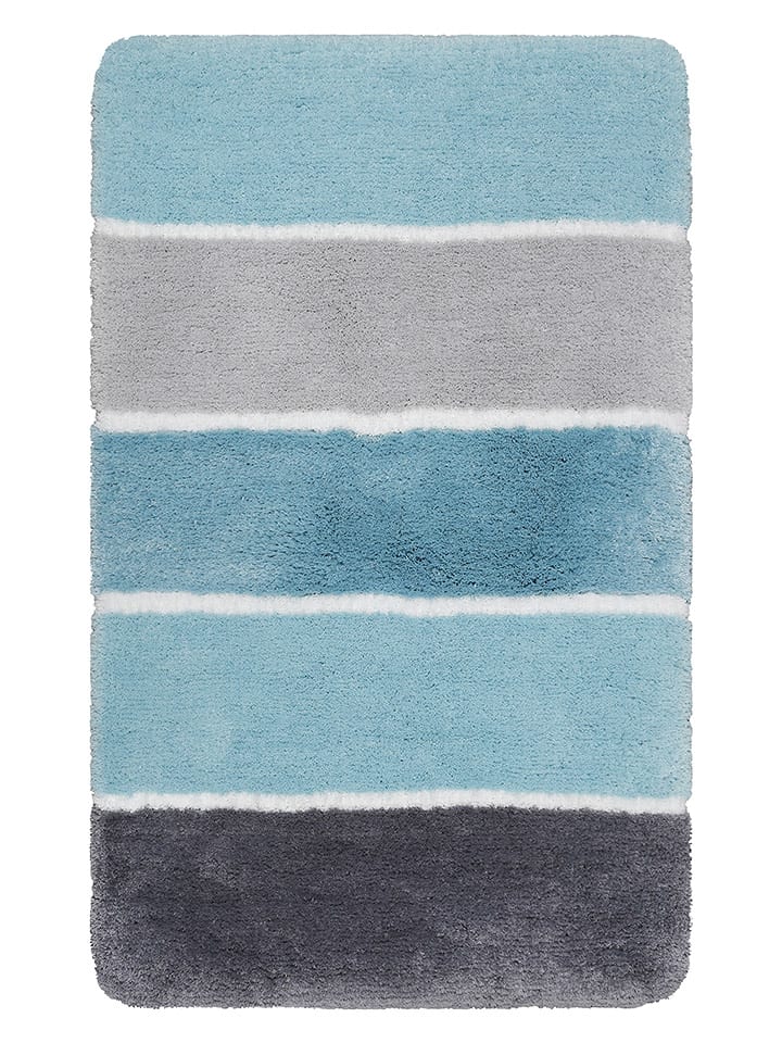 Homie Living Dywanik łazienkowy "Rio Marina" w kolorze szaro-turkusowym rozmiar: 70x120 cm