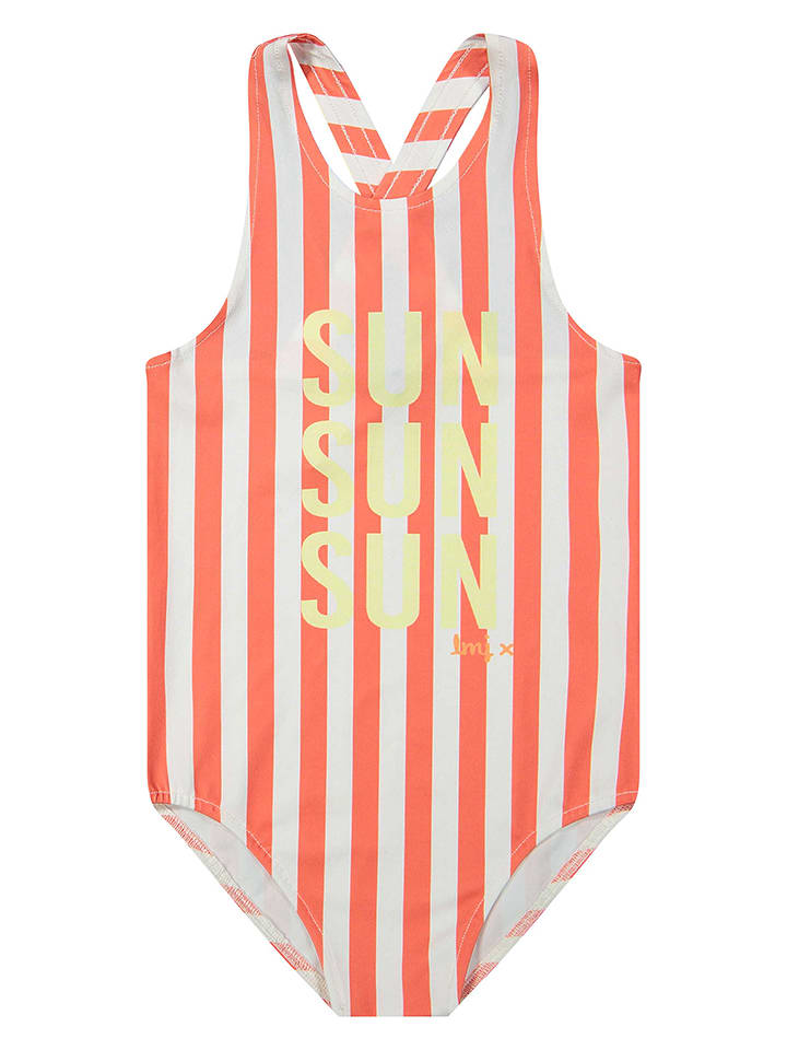 Little Miss Juliette Strój kąpielowy w kolorze biało-pomarańczowym rozmiar: 158/164