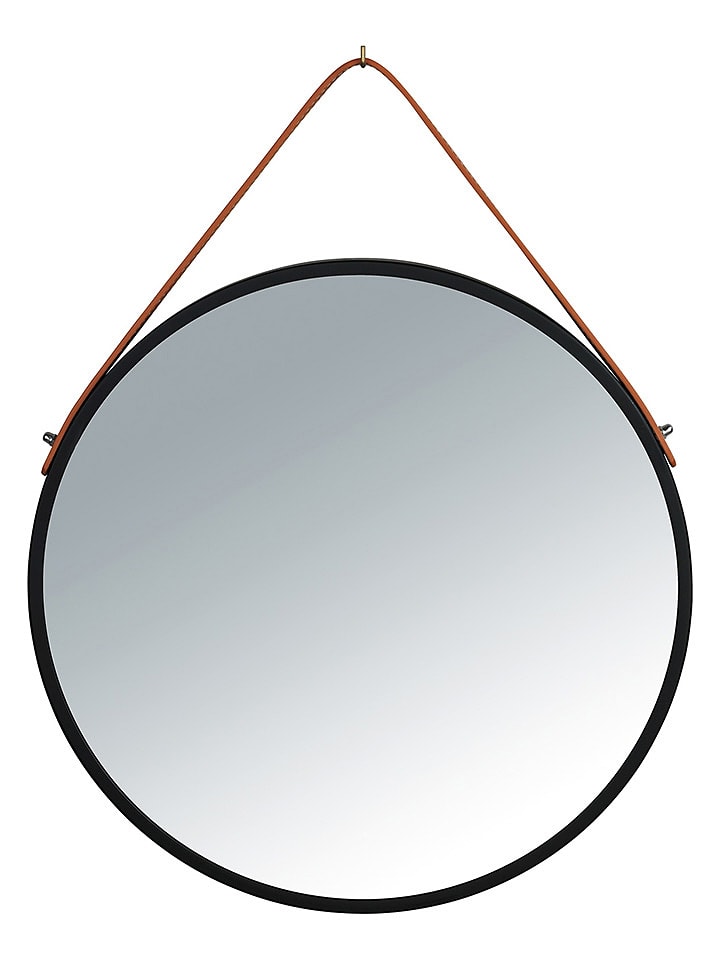 Wenko Lustro ścienne "Borrone" w kolorze czarnym - Ø 40 cm rozmiar: onesize