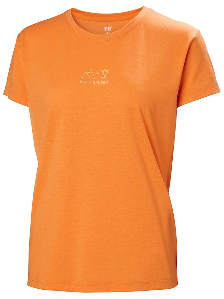Helly Hansen Koszulka funkcyjna "Skog Graphic Tee" w kolorze pomarańczowym rozmiar: S
