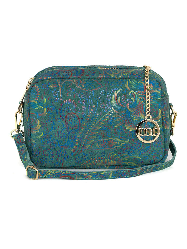 Mia Tomazzi Skórzana torebka "Zamagna" w kolorze zielonym - 21 x 14 x 8 cm rozmiar: onesize