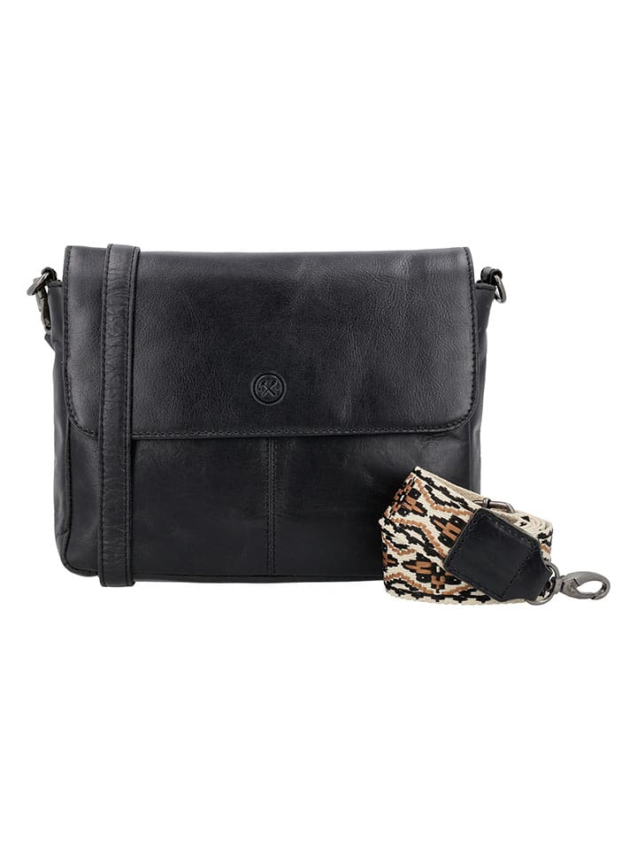 HIDE & STITCHES Skórzana torebka w kolorze czarnym - 24 x 17 x 7 cm rozmiar: onesize