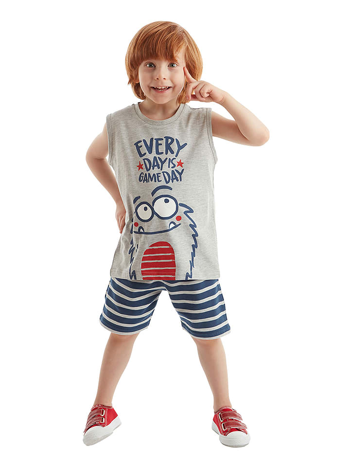 Denokids 2-częściowy zestaw "Gameday" w kolorze szaro-niebieskim rozmiar: 110