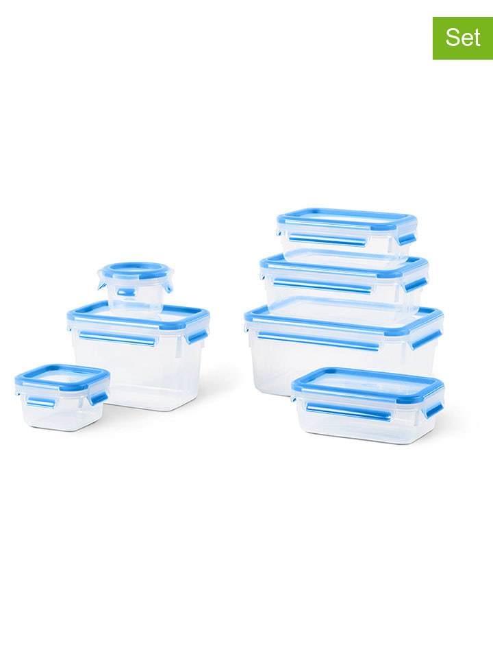 Emsa Pojemniki (7 szt.) "Clip & Close" w kolorze niebieskim na żywność rozmiar: onesize