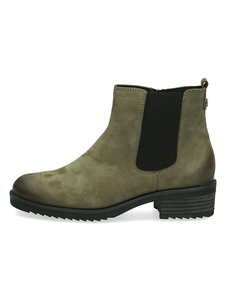 Caprice Skórzane sztyblety "Naomi" w kolorze zielonym rozmiar: 38