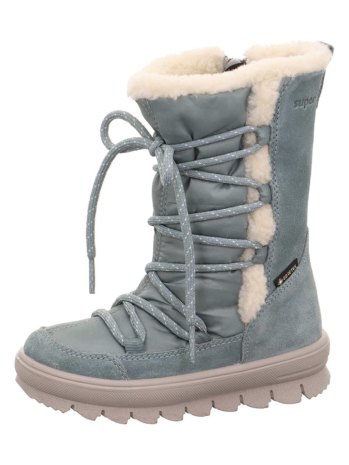 superfit Skórzane kozaki zimowe "Flavia" w kolorze szarym rozmiar: 26