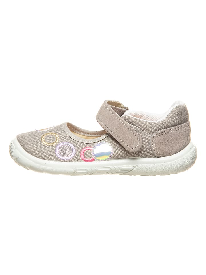 Baleriny w kolorze szarym z paskiem