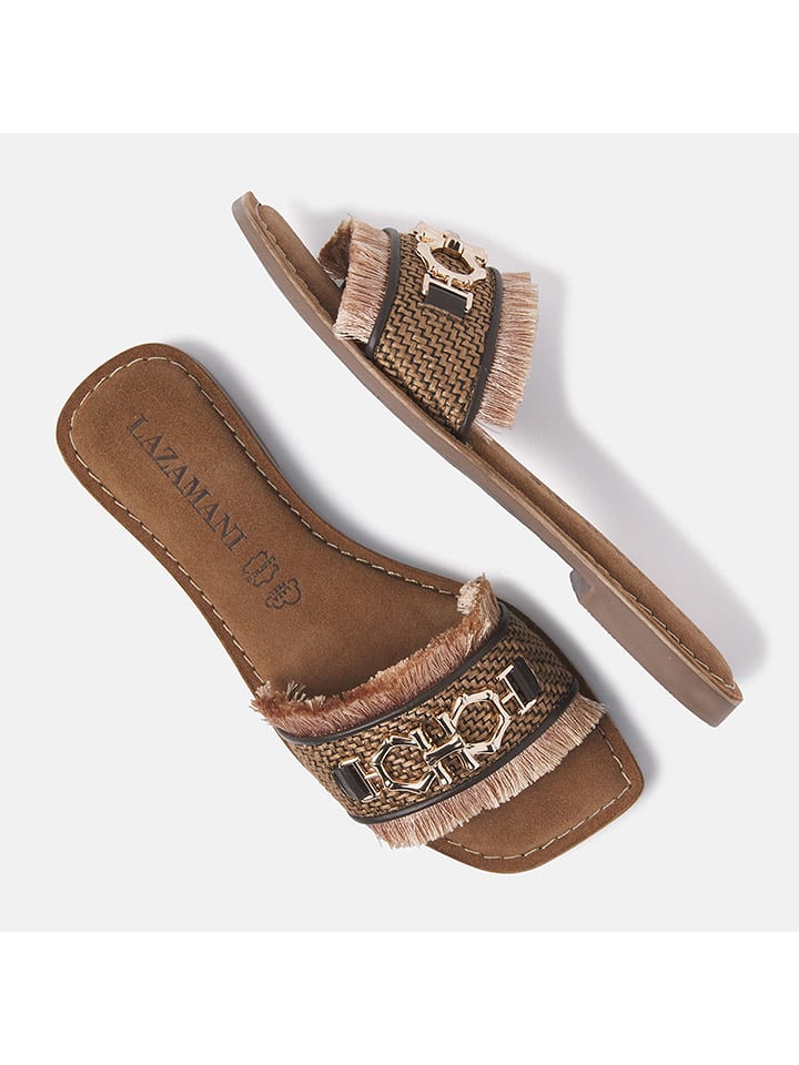 Lazamani Klapki w kolorze jasnobrązowym rozmiar: 41