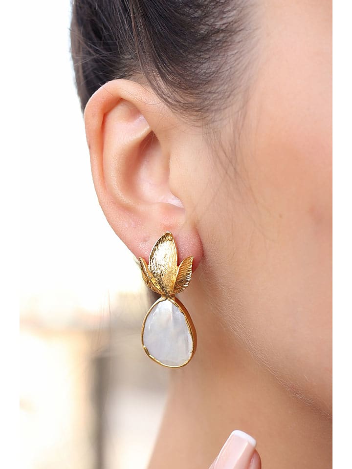 Pierres delicates Pozłacane kolczyki z masą perłową rozmiar: onesize