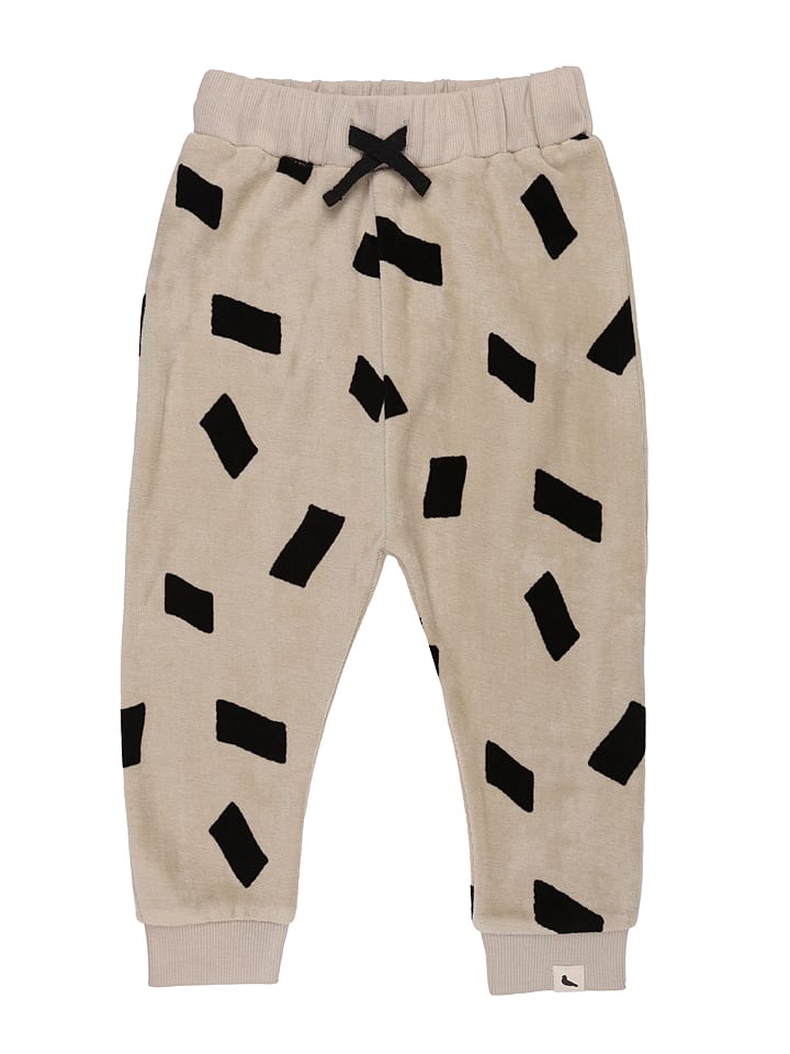 Turtledove London Spodnie dresowe w kolorze beżowo-czarnym rozmiar: 122/128