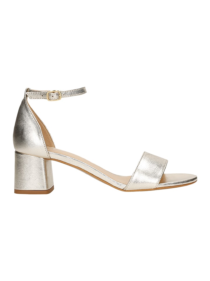 Wojas Skórzane sandały w kolorze złotym na obcasie rozmiar: 41