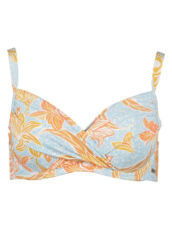 Biustonosz bikini w kolorze błękitno-pomarańczowym