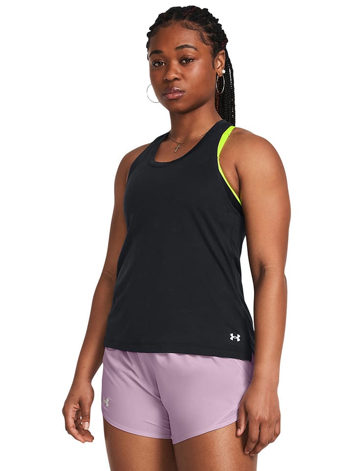 Under Armour Top sportowy "Streaker Splatter" w kolorze czarnym rozmiar: XS