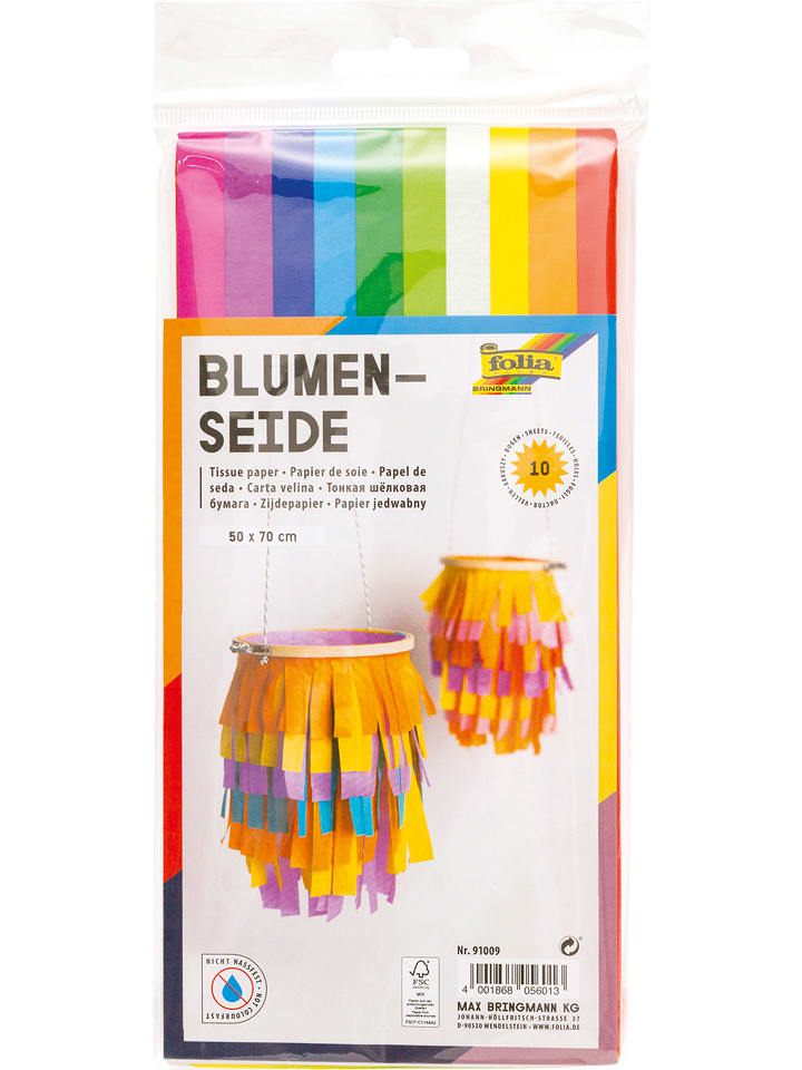 folia PAPER Bibuła (10 szt.) "Flowers" w różnych kolorach - 70 x 50 cm rozmiar: onesize