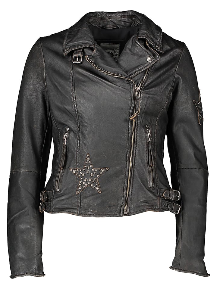 Skórzana kurtka w kolorze czarnym