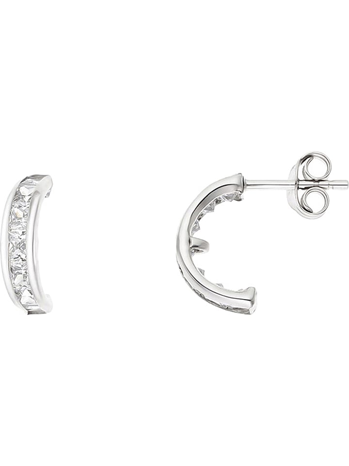 Srebrne kolczyki-wkrętki z cyrkoniami