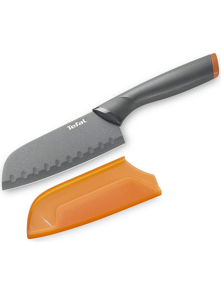 Tefal Nóż santoku "Fresh Kitchen" w kolorze szaro-pomarańczowym - dł. 25,6 cm rozmiar: onesize