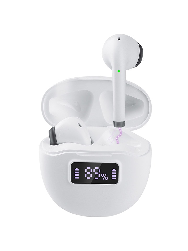 Zestaw bezprzewodowych słuchawek dousznych w kolorze białym