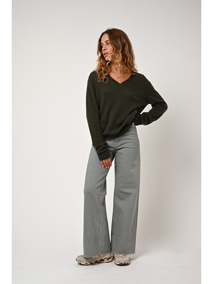 AUTHENTIC CASHMERE Kaszmirowy sweter "Gardoria" w kolorze khaki rozmiar: XL