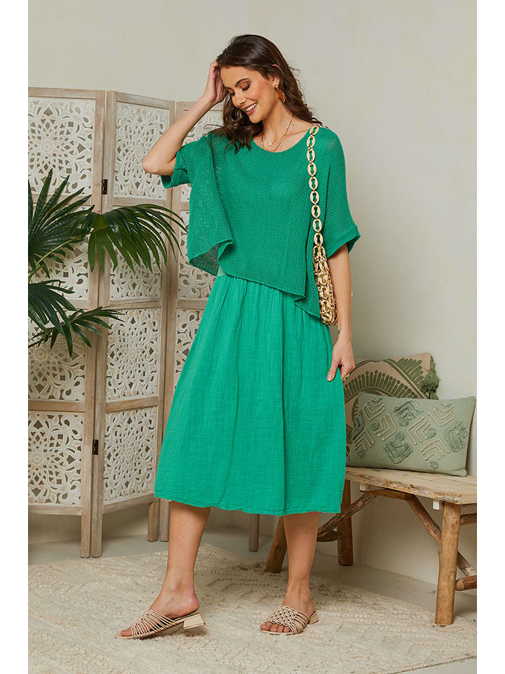 Lin Passion Lniana sukienka w kolorze zielonym rozmiar: 40/42