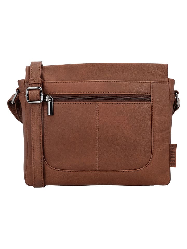 Beagles Skórzana torebka "Benidorm" w kolorze jasnobrązowym - 24 x 21 x 6 cm rozmiar: onesize