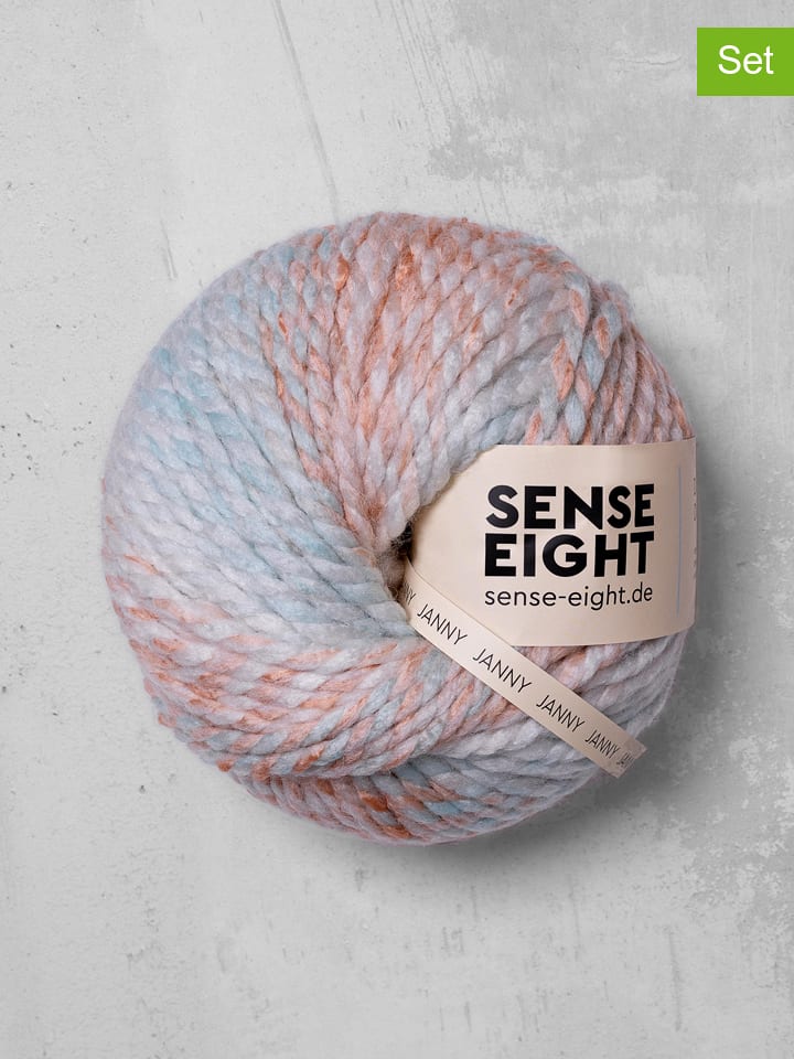 SENSE EIGHT Włóczki (5 szt.) "Janny" w kolorze jasnoróżowym - 5x 100 g rozmiar: onesize