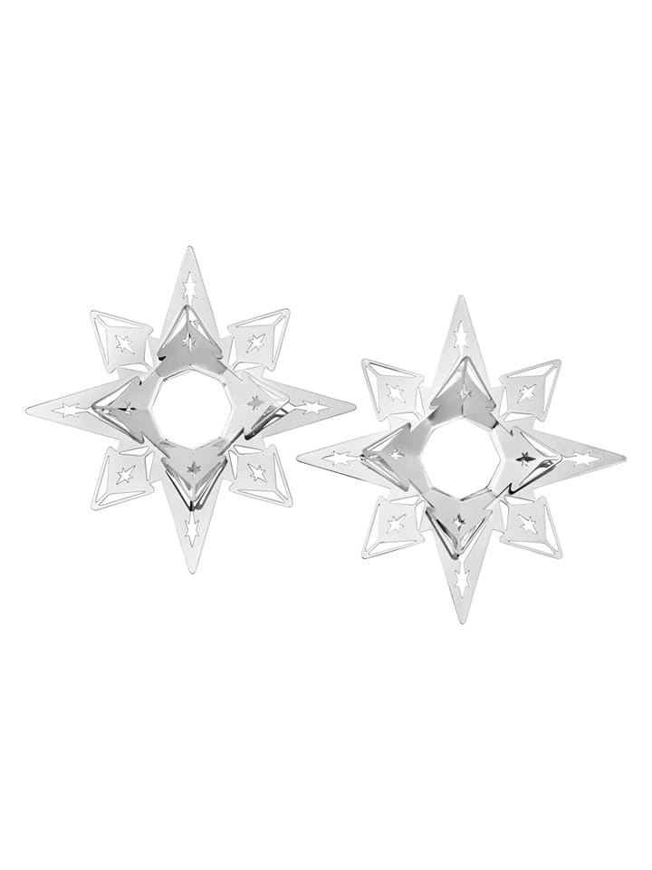 Rosendahl Świeczniki (2 szt.) w kolorze srebrnym - wys. 3 x Ø 11 cm rozmiar: onesize