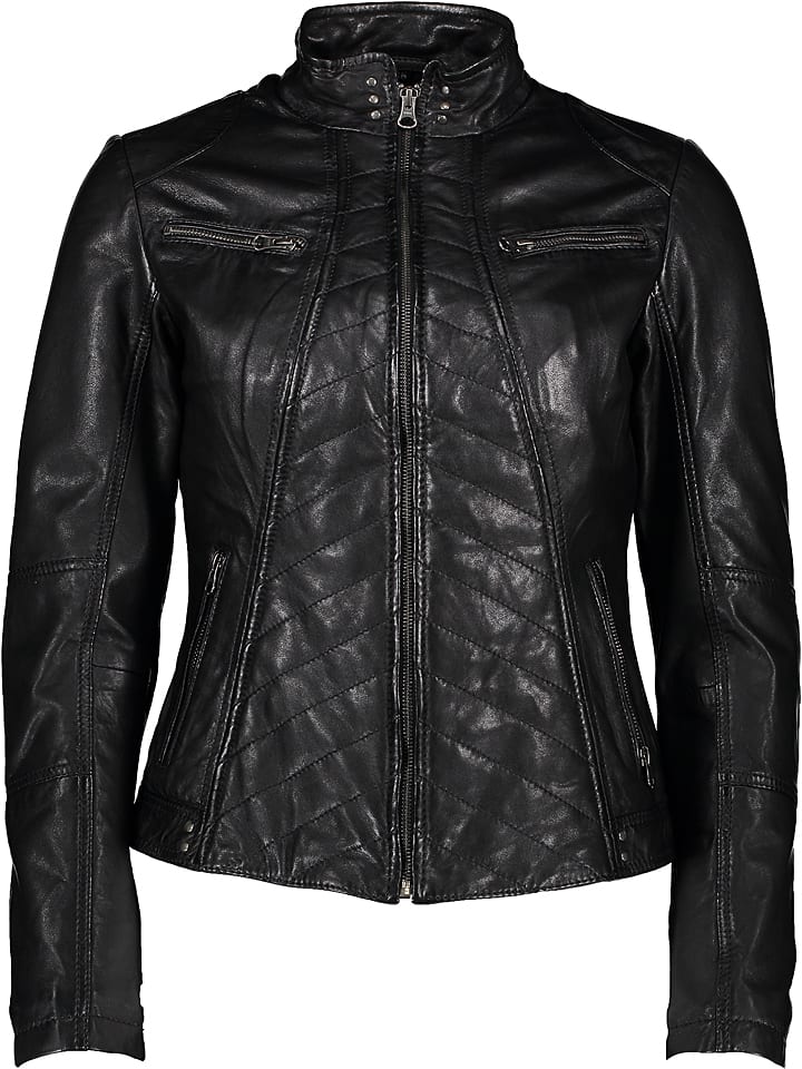 Caminari Skórzana kurtka "Neri" w kolorze czarnym rozmiar: 34