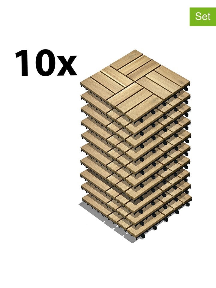 Gartenfreude Płytki podłogowe (10 szt.) w kolorze beżowym - 30 x 30 cm rozmiar: onesize