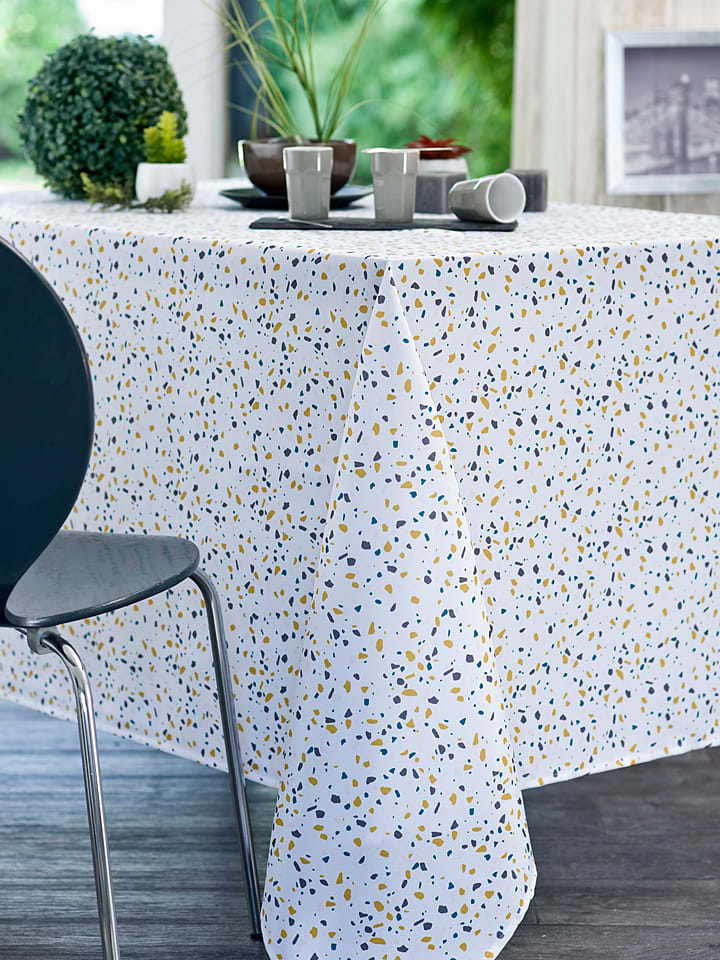 Calitex Obrus "Terrazzo" w kolorze białym ze wzorem rozmiar: 150x200 cm