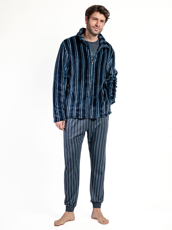 admas Kurtka polarowa "Stay at home" w kolorze granatowym rozmiar: S