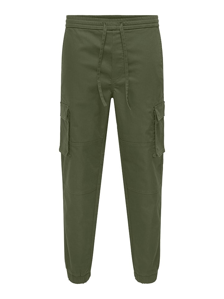 ONLY & SONS Bojówki "Garda" w kolorze ciemnozielonym rozmiar: XXL