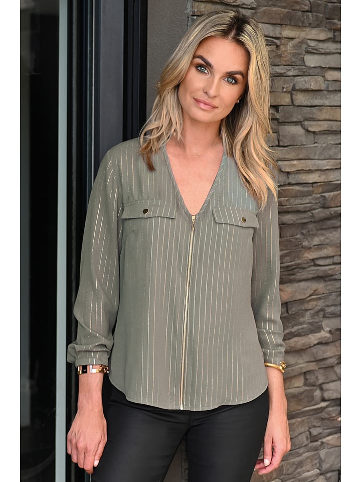 Bleu d'Azur Bluzka "Blaise" w kolorze oliwkowo-złotym rozmiar: 38