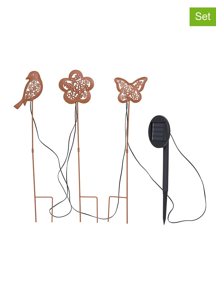 Garden Hero Lampy ogrodowe LED (3 szt.) w kolorze czerwonym na trzonku rozmiar: onesize