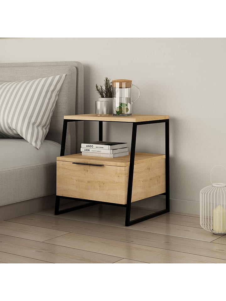 Scandinavia Concept Stolik nocny "Pal" w kolorze beżowym - 45 x 50 x 41 cm rozmiar: onesize