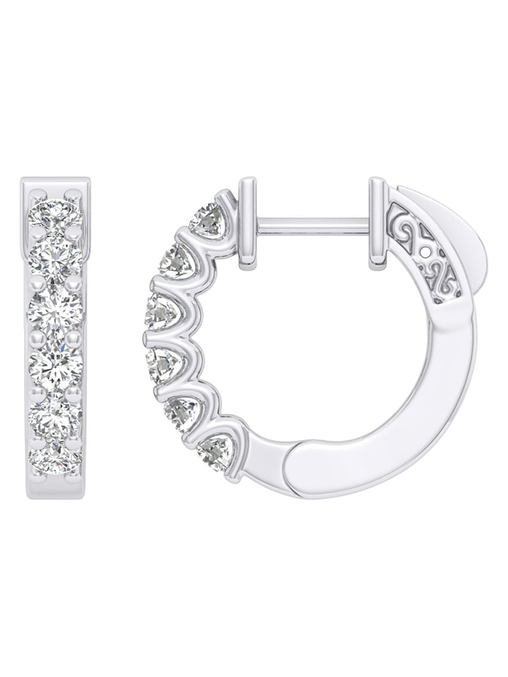 Diamonds lab grown Złote kolczyki-kreole z diamentami rozmiar: onesize