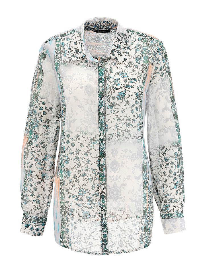 Aniston Bluzka w kolorze biało-turkusowym rozmiar: 42