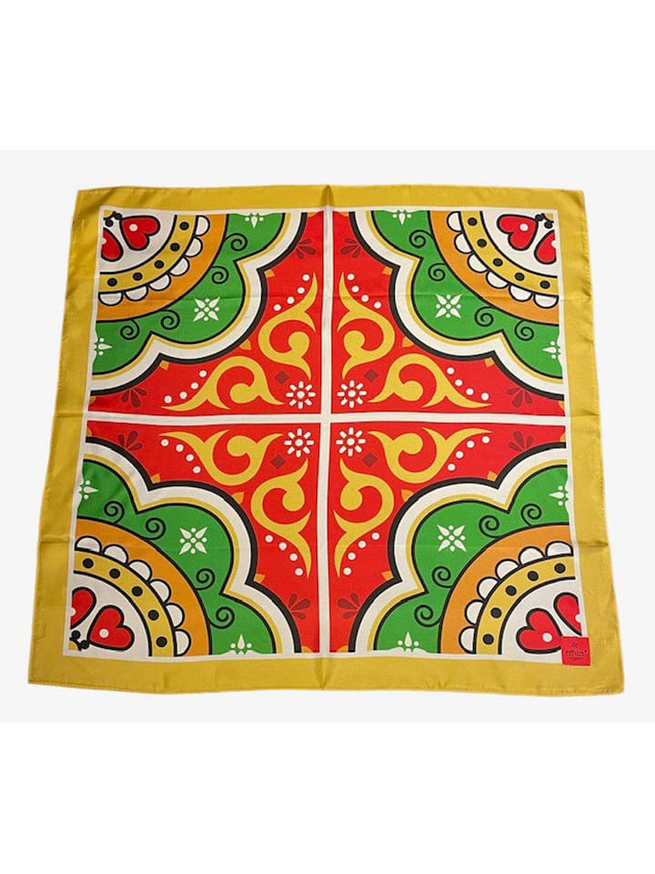 erfurt Jedwabana chusta w kolorze żółtym ze wzorem rozmiar: onesize