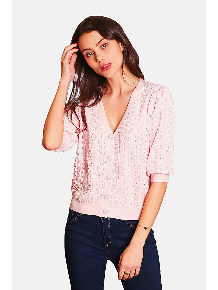 ASSUILI Kardigan w kolorze jasnoróżowym rozmiar: 38