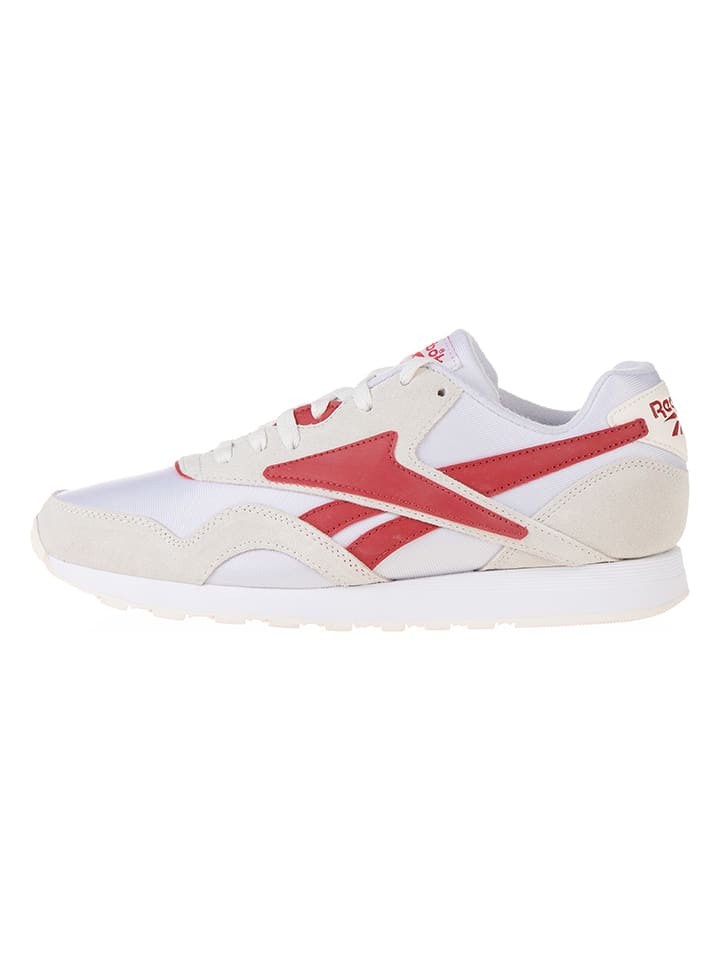 Reebok Sneakersy "Classic Nylon Plus 1" w kolorze biało-beżowo-czerwonym rozmiar: 43