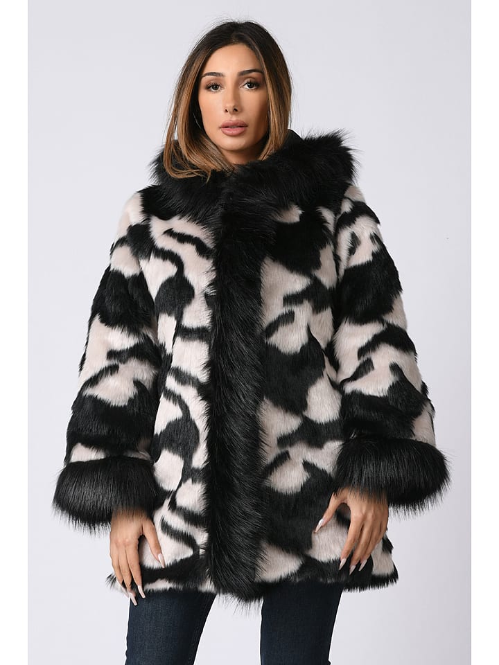 Płaszcz w kolorze czarno-białym