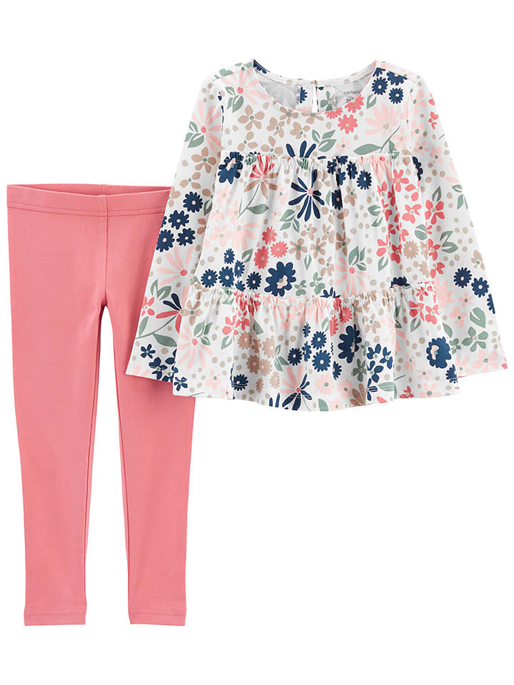 carter's 2-częściowy zestaw w kolorze jasnoróżowo-białym rozmiar: 92