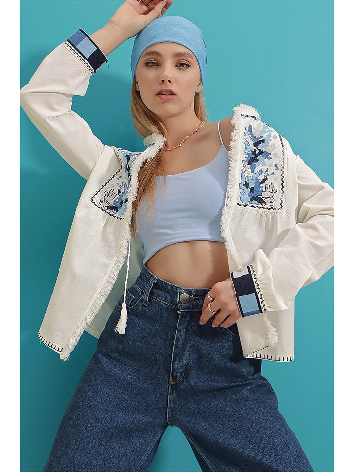 Lycalia Kardigan w kolorze biało-niebieskim rozmiar: S