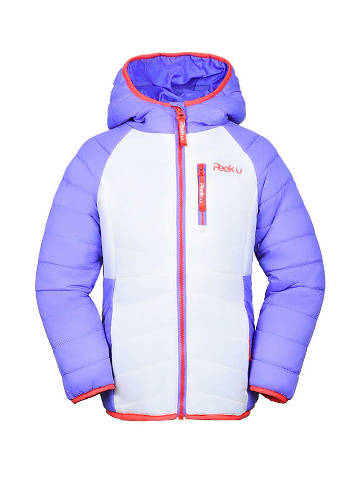 Peek U Całoroczna kurtka pikowana "Cordelia" w kolorze biało-fioletowym rozmiar: 140