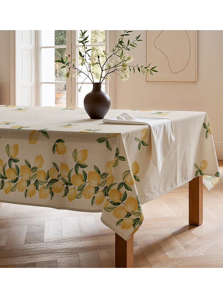 Mint Rugs Obrus "Natural Lemon" w kolorze kremowo-żółto-zielonym rozmiar: 155x200 cm